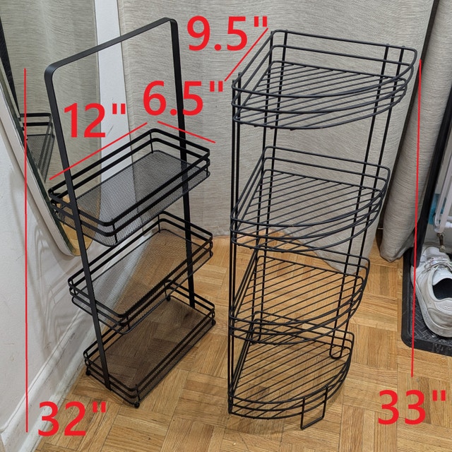 Tower Storage Shelves Floor Caddy Organizer Stand Shelf Unit Rac