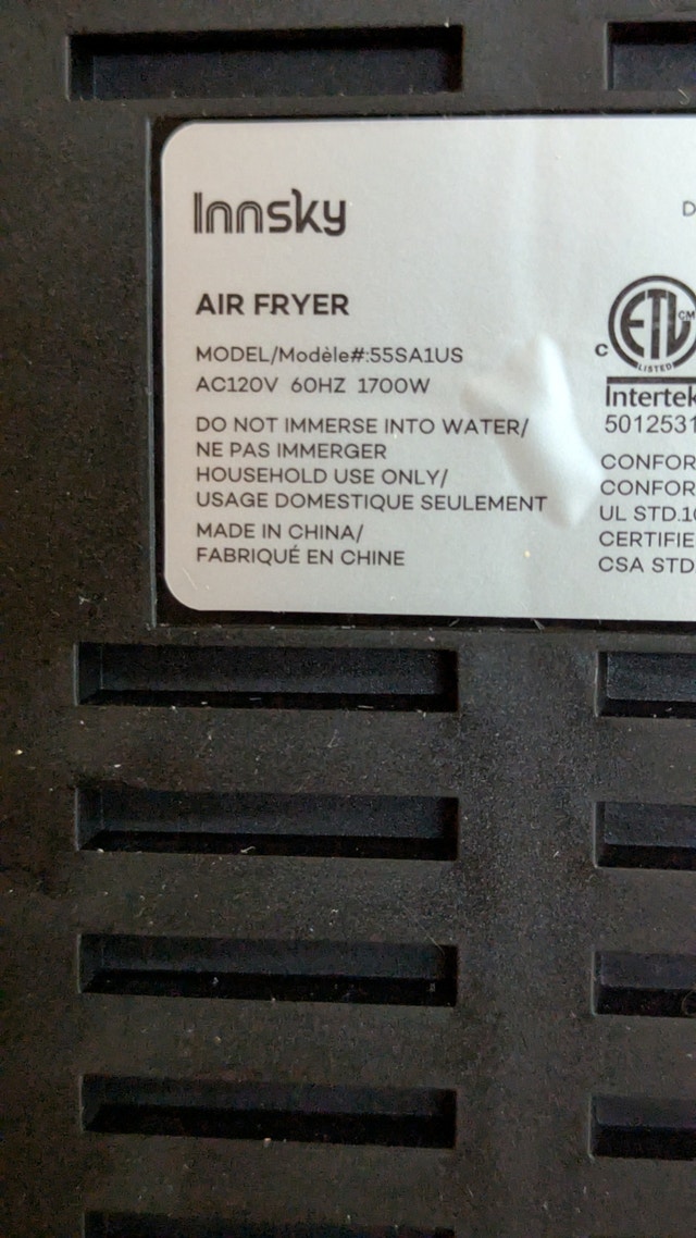 Innsky 6qt Air Fryer Oven Cooker 55SA1US - photo 3