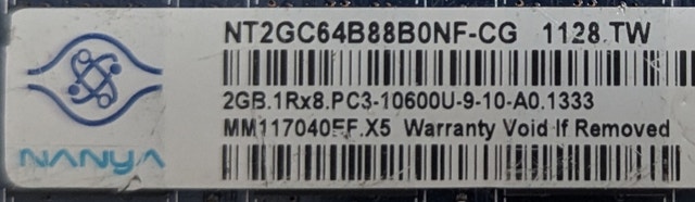2Gb Nanya PC3-10600 DDR3 Desktop RAM - photo 2