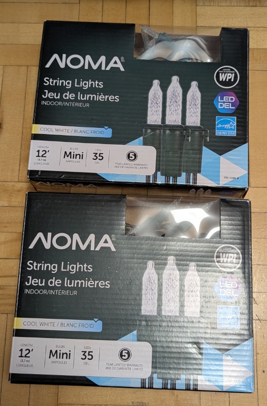 NOMA Indoor Mini LED Christmas Lights, 12-ft, Cool White