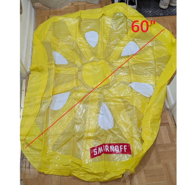 NEW 60" Swimming Pool Float Inflatable Round Lemon Floating Row - photo 2