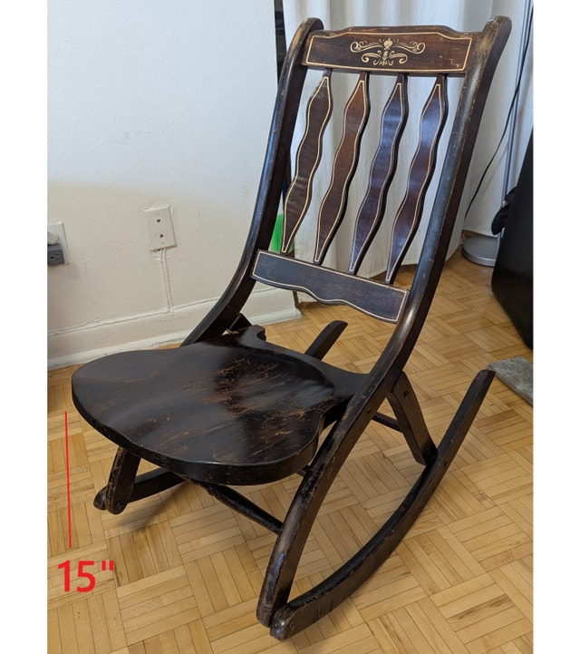 Antique Vintage Folding Rocking Chair Beech Farmhouse