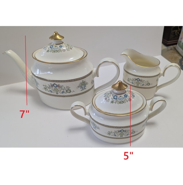 Vintage Minton Henley Teapot, Sugar Bowl, Creamer