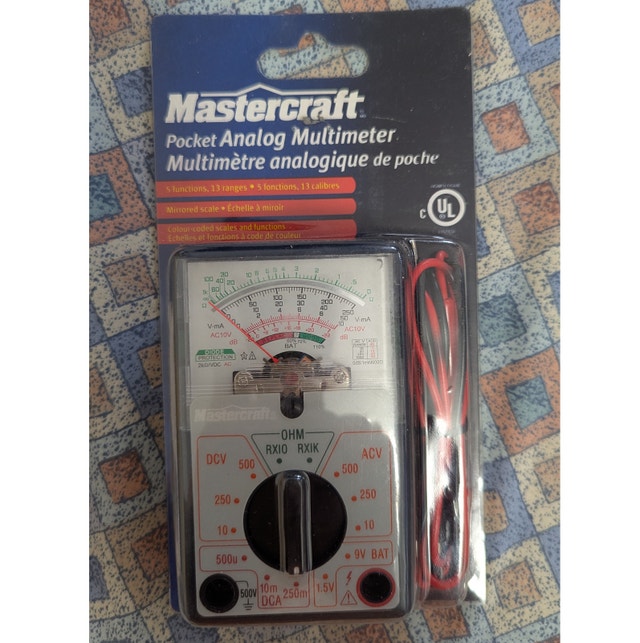 NEW Mastercraft Pocket Analog Multimeter