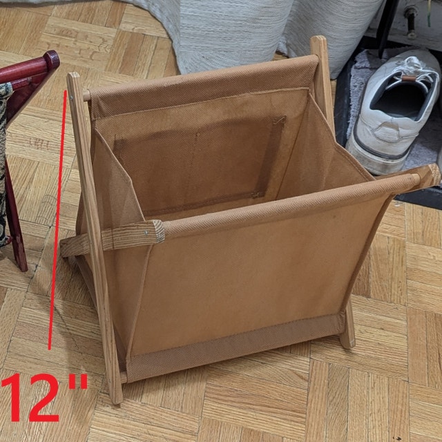 Vintage Folding Knitting Basket Sewing Bag