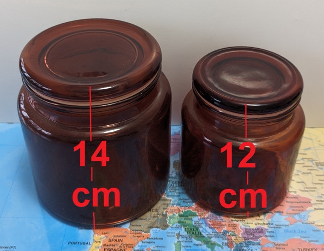 Ikea Segersjon Amber Jars with Lids - 2x (17oz+30oz) - photo 3