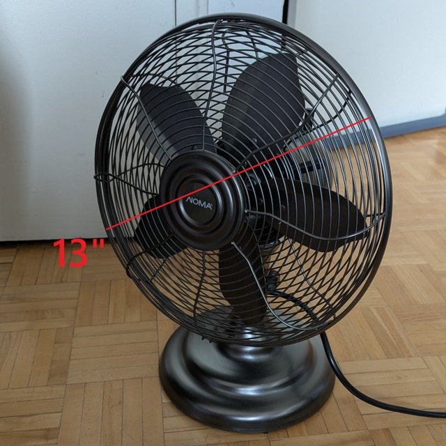 Retro Portable Oscillating Table/Desk Fan, 3-Speed, Metal, 12-in