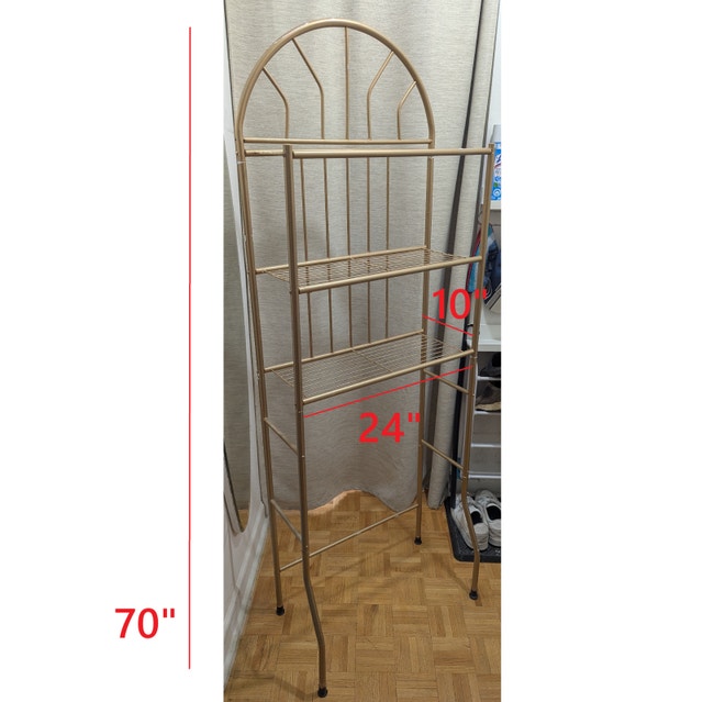 3-Tier Metal Bathroom Shelf Over Toilet Rack/Space Saver