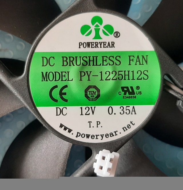PC Cooling Fan POWERYEAR PY-1225H12S 12V 0.35A 2-Pin - photo 4