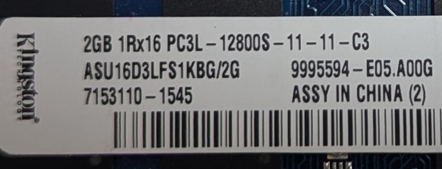 Kingston RAM 2GB 1600MHz DDR3L SODIMM Laptop Memory - photo 2