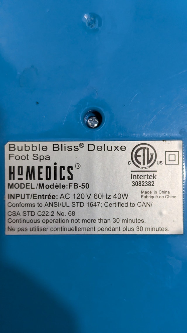 HoMedics Bubble Bliss Deluxe Foot Spa Massager - photo 3