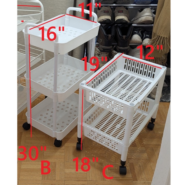 Storage Cart Stand Shelf Unit Basket Rack Bookcase