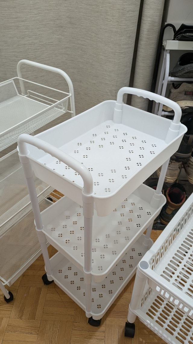 Storage Cart Stand Shelf Unit Basket Rack Bookcase - photo 2