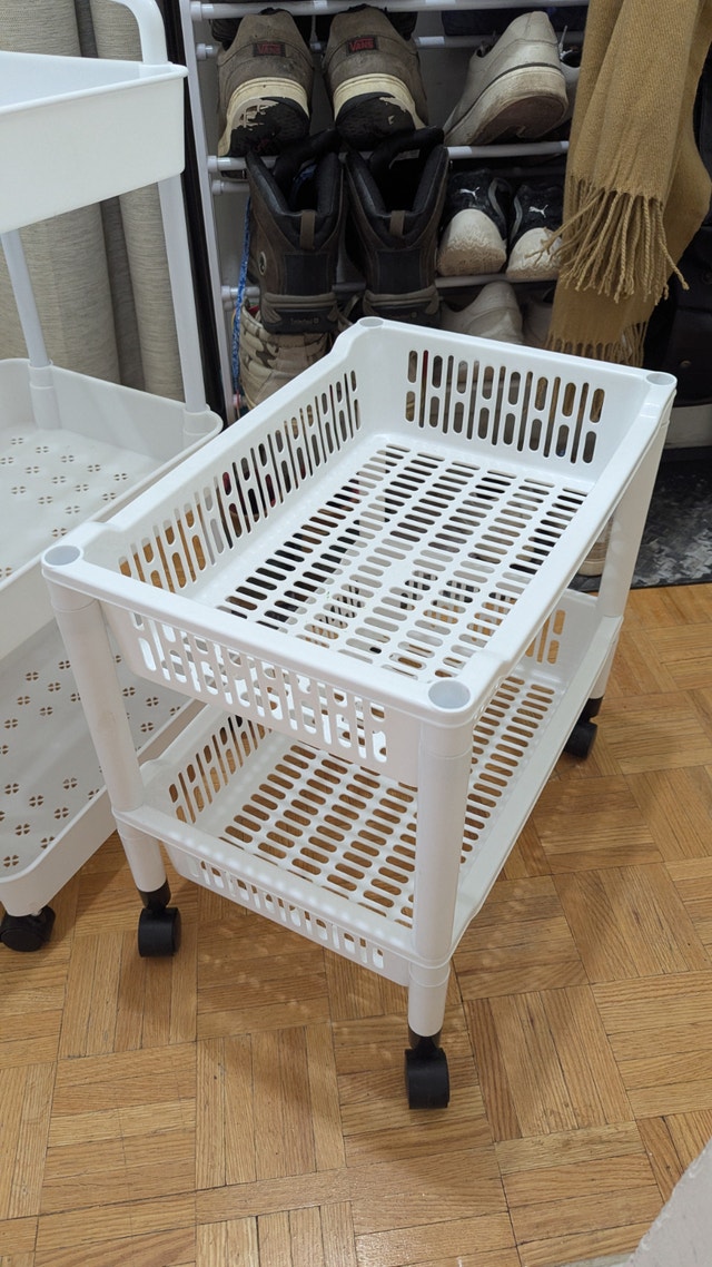Storage Cart Stand Shelf Unit Basket Rack Bookcase - photo 3