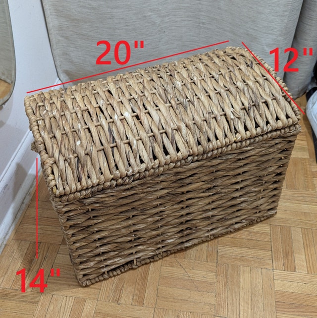 Rattan Bamboo Wicker Handmade Storage Basket Laundry Organizer