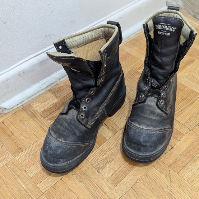Size 9 Men's Security Work Boots Army Firefighter Steel Toe