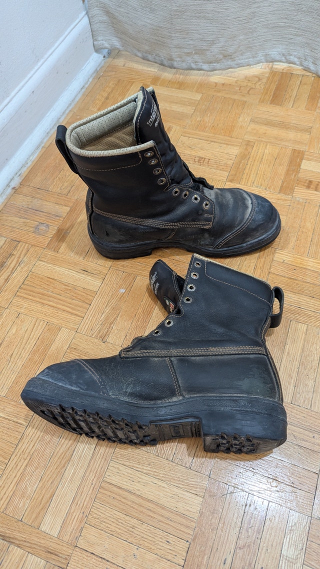 Size 9 Men's Security Work Boots Army Firefighter Steel Toe - photo 2