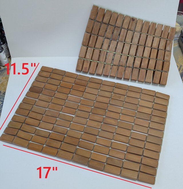 Vintage Natural Bamboo Tile Block Placemat Decor Hot stand