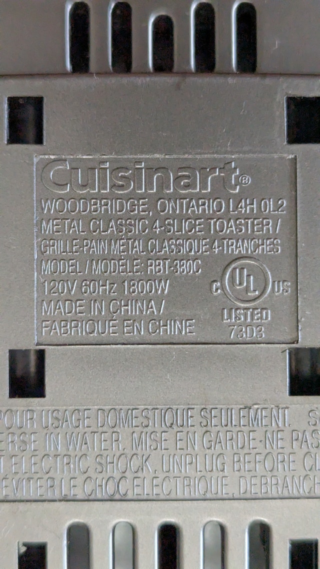 Cuisinart 4 Slice Stainless Steel Toaster RBT-380C - photo 4