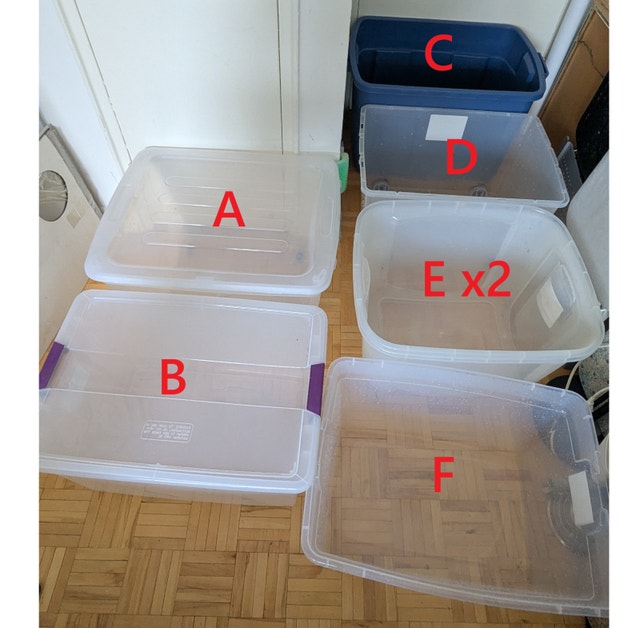 Large Plastic Storage Box Bins with Lids