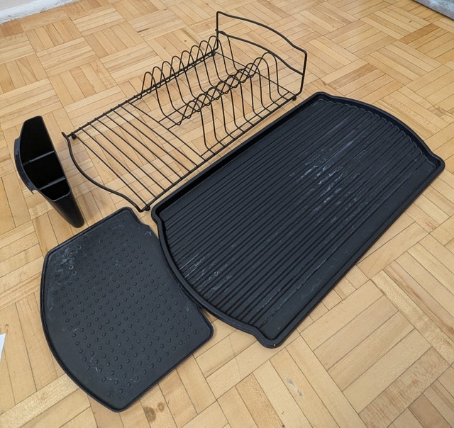 Used Sink Stained Kitchen Steel Dish Drying Rack - photo 3