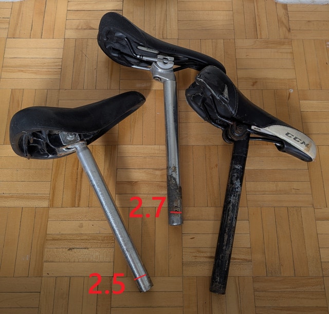 Bike Bicycle Saddle, Seat Diameter 2.7 cm - 2.5 cm