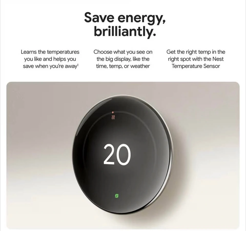Google Nest Learning Thermostat (4th Gen) + Sensor - photo 2