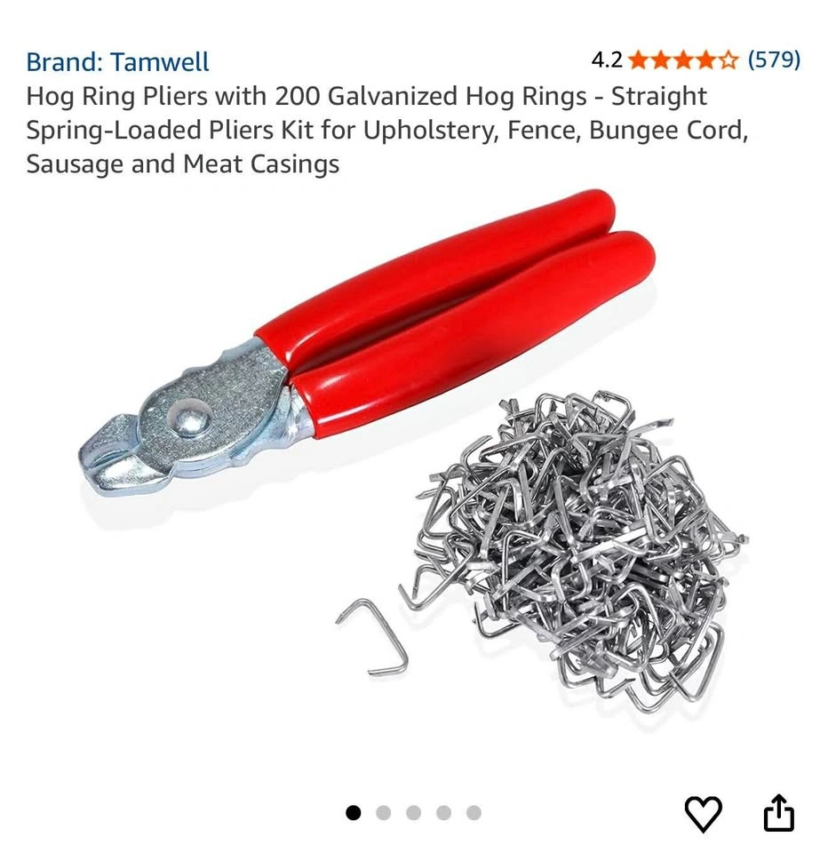 Hog Ring Pliers With Hog Rings