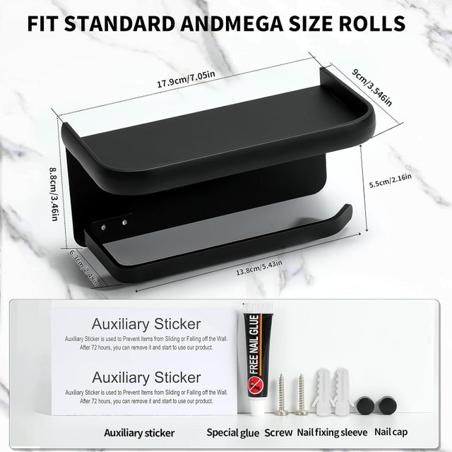 Toilet Paper Holder with Storage Shelf - photo 2