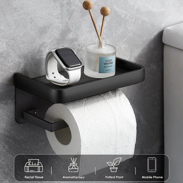 Toilet Paper Holder with Storage Shelf - photo 4