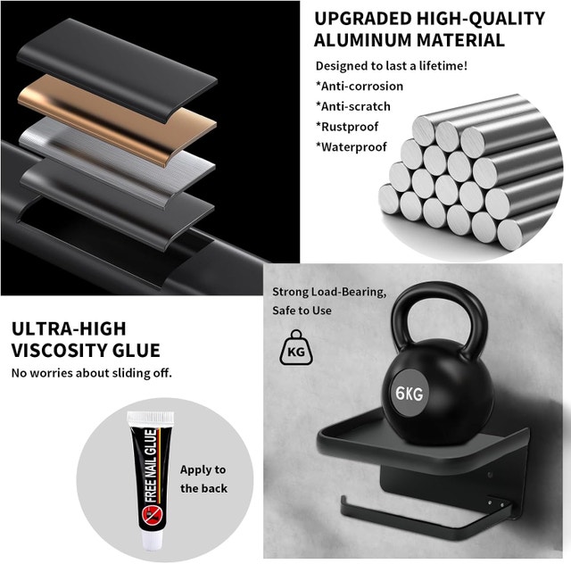 Toilet Paper Holder with Storage Shelf - photo 5
