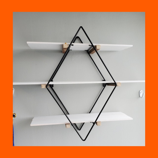 Decorative Display Shelf - Geometric, Diamond Shape