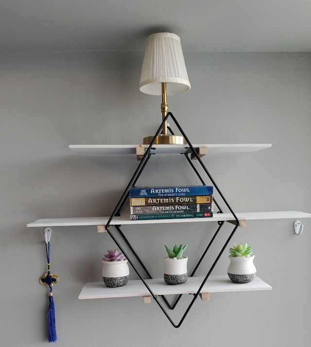 Decorative Display Shelf - Geometric, Diamond Shape - photo 2