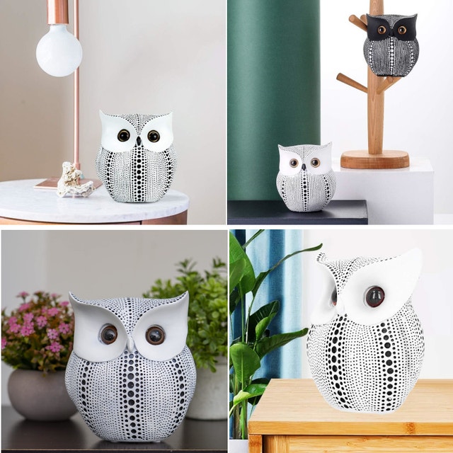 Owl Decor Statue, Resin Sculpture for Home Decoration - photo 4