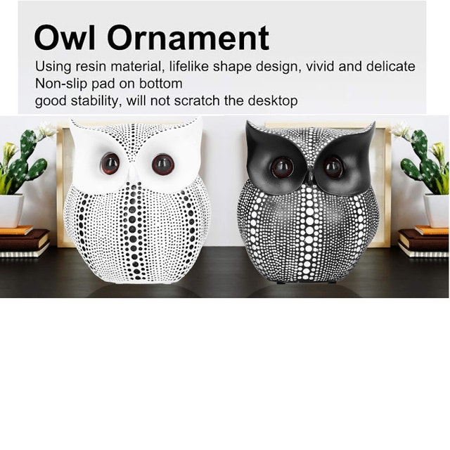 Owl Decor Statue, Resin Sculpture for Home Decoration - photo 5