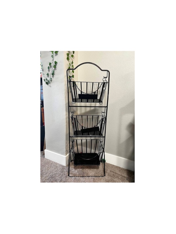 3-Tier Wrought Iron Storage Basket Stand