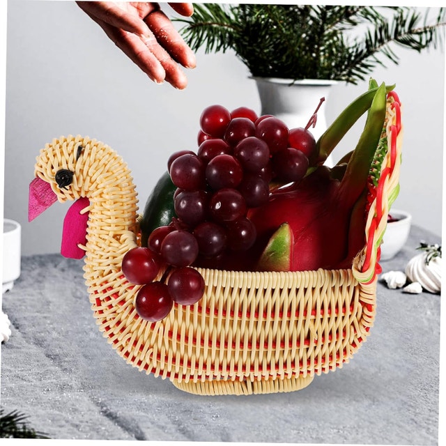 Thanksgiving Turkey Table Decor Bread Basket - photo 3