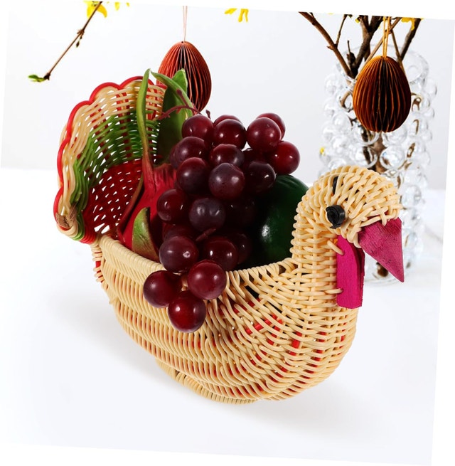 Thanksgiving Turkey Table Decor Bread Basket - photo 4