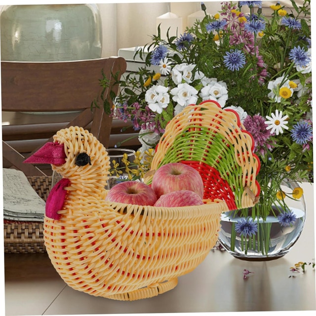Thanksgiving Turkey Table Decor Bread Basket - photo 5