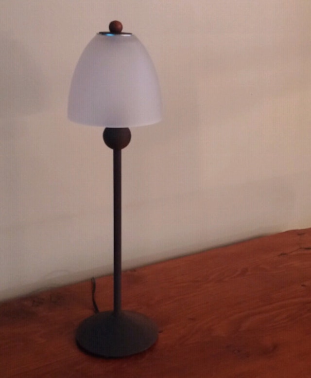 Tall Metal Table Lamp with Glass Shade - photo 3