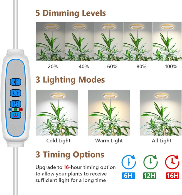 Full Spectrum LED Grow Light - Adjustable Height, Timer - photo 4