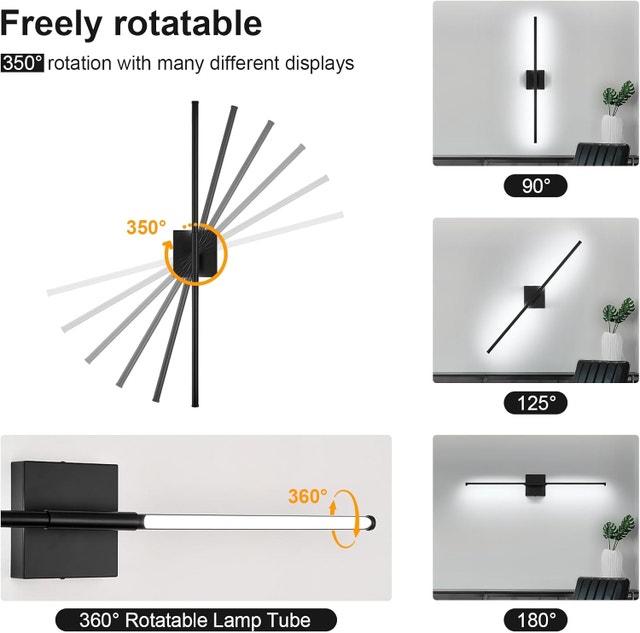 Modern Wall Light, Wall Sconce with 350° Rotate - photo 2