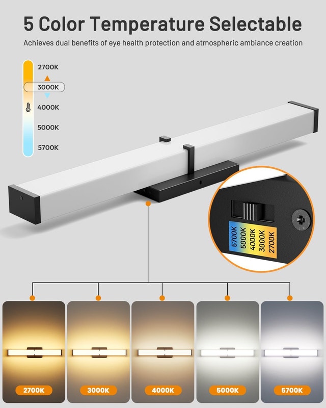 Modern Bathroom Light Fixtures Over Mirror, Dimmable Vanity Ligh - photo 3