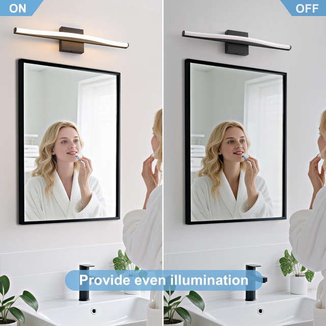 Modern Bathroom, Bedroom Light, Black Vanity Light 5CCT Dimmable - photo 2