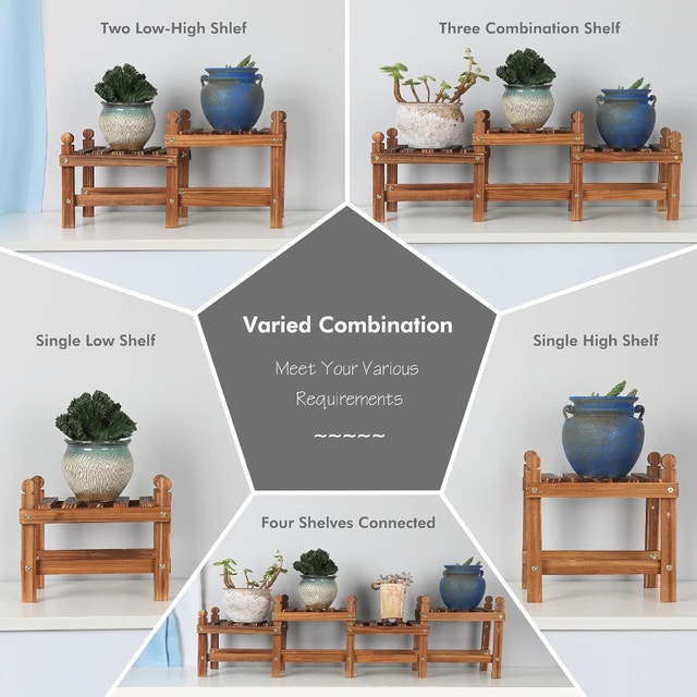 Rustic Wood Plant Stand - Multi Setup Options - photo 2