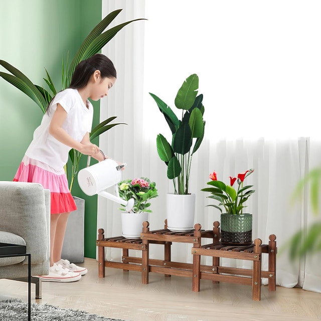 Rustic Wood Plant Stand - Multi Setup Options - photo 3