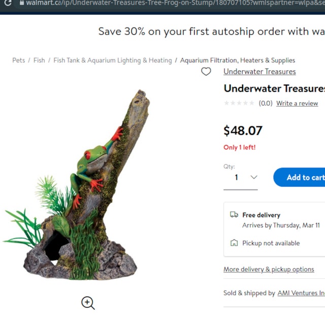 FISH TANK DECOR: Aquarium Deocoration TREE-FROG Ornament - photo 3