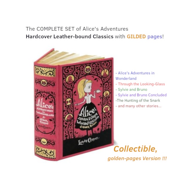 Alice's Adventures in Wonderland - COMPLETE SET, New! Gilded !!!
