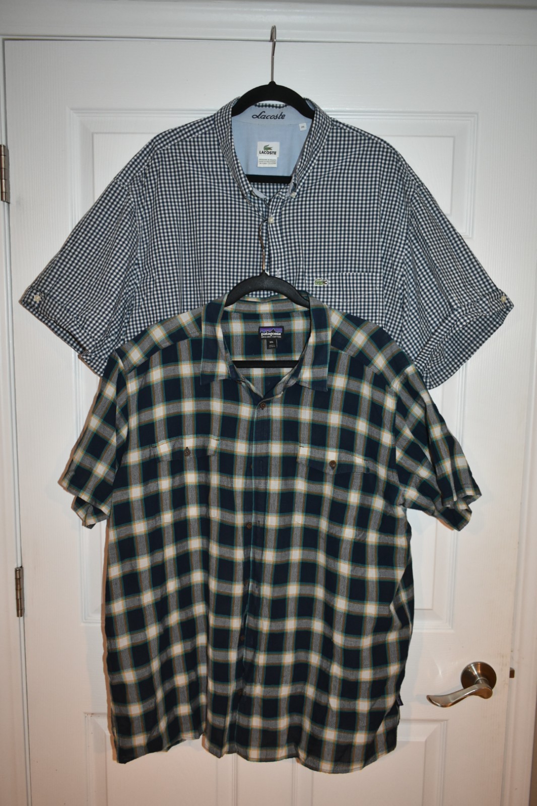 Lot 2 Lacoste Patagonia Men Navy Blue Short Sleeve Shirt SZ XXL - photo 2