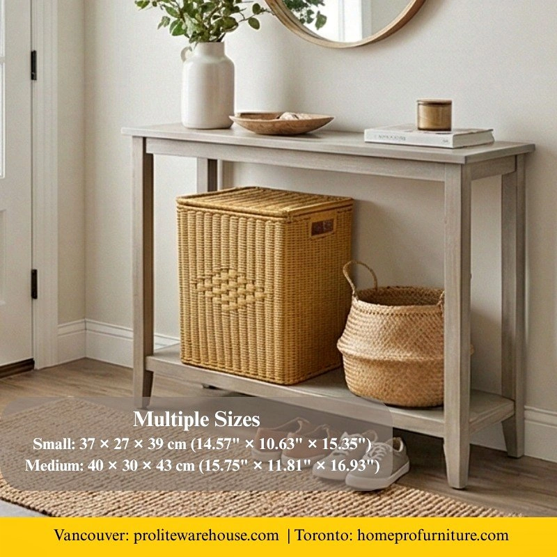 C1024 BAS010 Minimalist Square Woven Laundry Basket